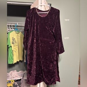 Elegant Purple Velvet Dress shalwar khameez set sz 38/40